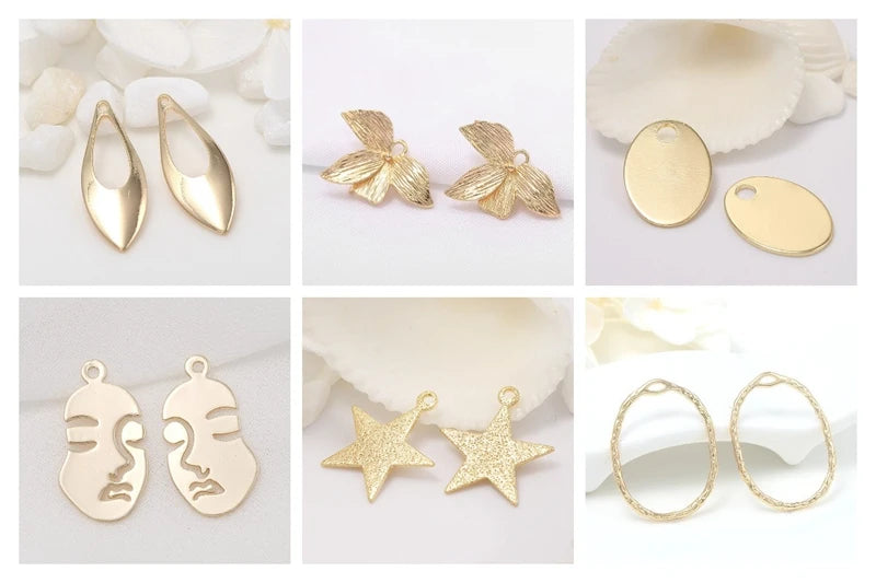 Brass Crystal Agate Pendant Pinch Bails,18k Real Gold Plated Inlaid Zircon Pendant Clips Clamp Pinch Bail,Supplies For Jewelry