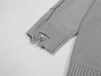 Harajuku False Two Shirt Sweaters Mens Necktie Damaged Ripped Dress Sweater Autumn Loose Casual Color Block Pullover Y2k