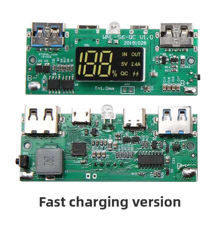 10W 18W 6*18650 Power Bank Battery Box Holder Dual USB Type C Micro 22.5W Fast Charge Shell With Led Lights 18650 Battery Cases