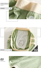 1/3PCS Solid Striped Men's Boxer Sexy Breathable Mesh U Crotch Underwear High Elastic Widen Waistband Underpants sports
