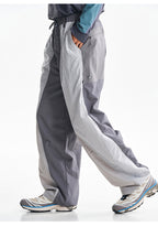 Men Outdoor Lightweight Quick Dry Ultra Loose Casual Splice Wide Leg Techwear Track Cargo Pants Women Streetwear Baggy Trousers