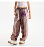 Men Outdoor Lightweight Quick Dry Ultra Loose Casual Splice Wide Leg Techwear Track Cargo Pants Women Streetwear Baggy Trousers
