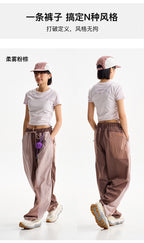 Men Outdoor Lightweight Quick Dry Ultra Loose Casual Splice Wide Leg Techwear Track Cargo Pants Women Streetwear Baggy Trousers