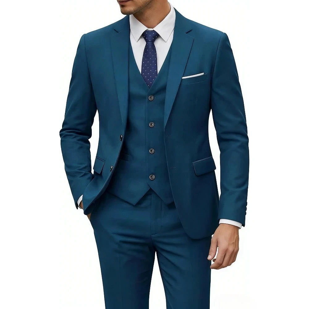 Men Suits For Wedding 3 Pieces 2 Set Elegant Slim Fit Jackets Pants Blazers Formal Outfit Fashion Business Classic 2026 Costume