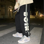 Trousers Hip-hop Wide Leg Sweatpants For Men Summer Stylish Training Cotton Loose Elastic Y2k Casual Baggy Male Sweat Pants L