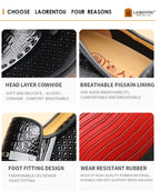 LAORENTOU true cowhide breathable perforated leather shoes with pointed tips, British business dress perforated leather sandals