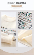 Men's Fashion stripe pattern Sweaters 2024 Autumn/Winter Loose Knittwear Men sweater youth Thick Warm wool pullovers M-4XL ﻿