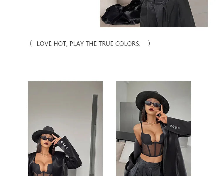 Women Push Up Bra Sets Transparent Lingerie Sexy Shaper Bra Beauty Back Comfortable Underwear Adult's Fishbone Gauze Bralette