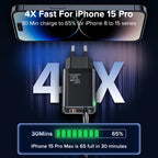 QOOVI GaN 45W USB Charger Fast Charging USB Type C Wall Charger PD QC3.0 Quick Charge For iPhone Samsung S23 S21 Laptop Tablet