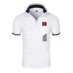 Summer New Men's Lapel  Polo Shirt printing  Short Sleeve Casual Business Fashion Slim Fit Polo Shirt for Men