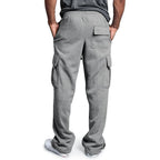 Mens Sweatpants Straight Fit Joggers for Sports and Streetwear Loose Oversized Drawstring Long Pants Men Multi-pocket Pants