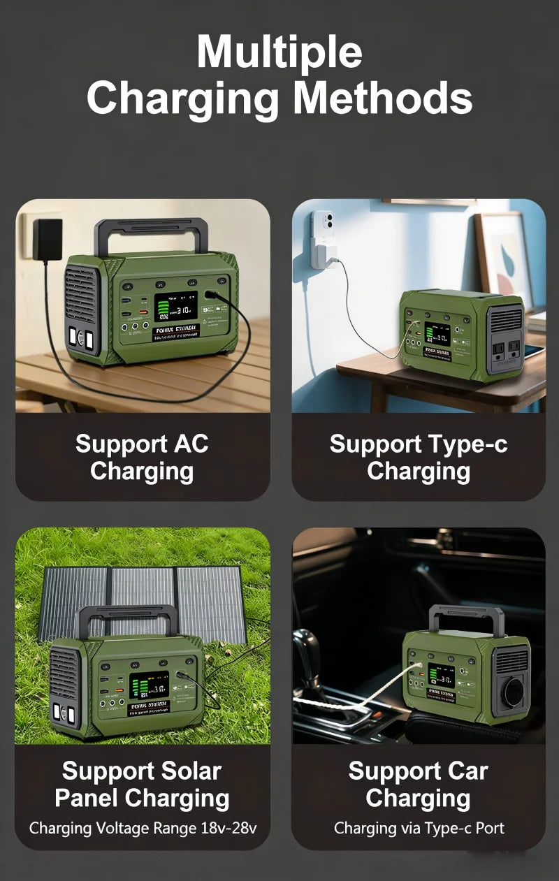 300W Portable Power Station with High quality lithium ion battery, 270Wh Solar Generator for Home & Outdoor Emergencies