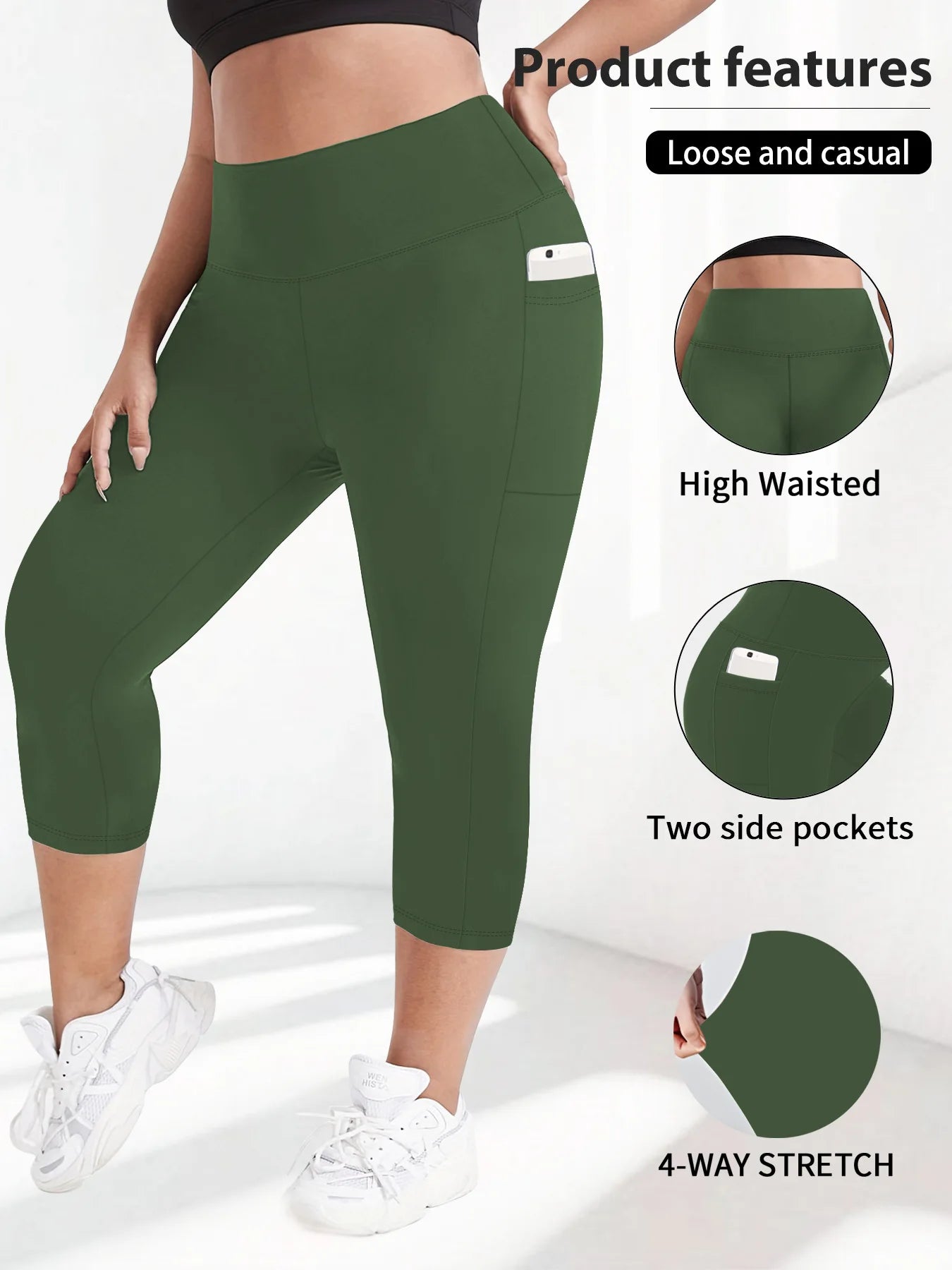 Women High Waist Plus Size 7/8 Yoga Leggings with Pockets Milk Silk Breathable Sport Women's pantss Base Leggings for Fitness