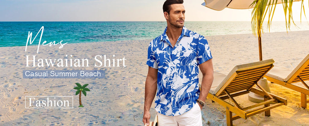 Men's Summer Shirt Vintage Patchwork Printed Button Lapel Short Sleeve Shirt Tropical Vacation T Shirt Fashion Soft Men Clothing