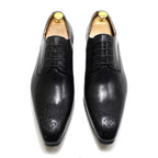 Classic Business Shoes Men Oxford Derby Genuine Leather Pointed Toe Fashion Lace Up High Quality Office Wedding Formal Shoe Male