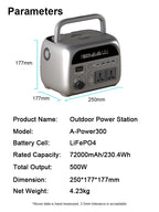2400W 1800W 500W Portable Power Station 1024wh 345wh Lifepo4 Battery Powerful Power Bank Solar Generator Emergency Power Supply