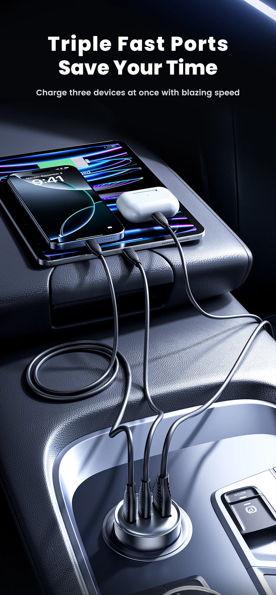 Toocki 65W Car Charger PD 35W Fast Charge for iPhone 16 15 14 Samsung S24 AFC USB C Car Phone Charger for Xiaomi Huawei Realme