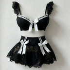 Sexy Lingerie Seamless Underwear Fancy Women Erotic Outfit Open Sexy Bra Set Fantasy Mini Skirt Bra Set Cosplay Costumes Women
