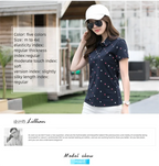 Women's Summer Cotton Shirt - Slim Fit Foldable Flip Collar Short Sleeve Printed Casual Top Trendy Button Design Fashion