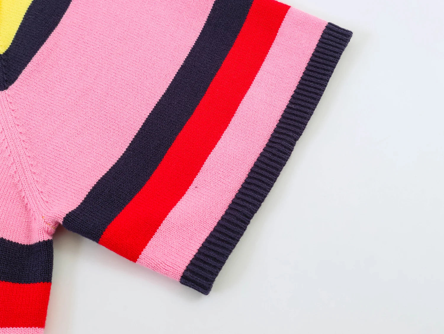 KONDALA Trendy Contrasting Colors Striped Tops Women Casual High Street Polo Shirts 2026 Summer Fashion Holiday Chic Knitted Top