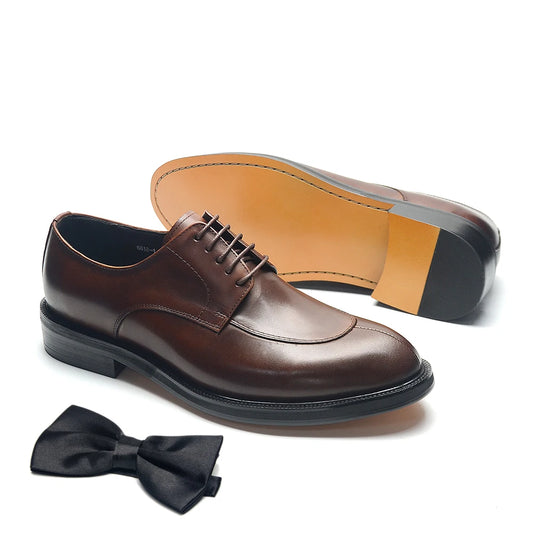 Luxury Handmade Wedding Party Men's Dress Shoes Cow Genuine Leather Lace-up Oxfords Derby Formal Business Social Male Footwear
