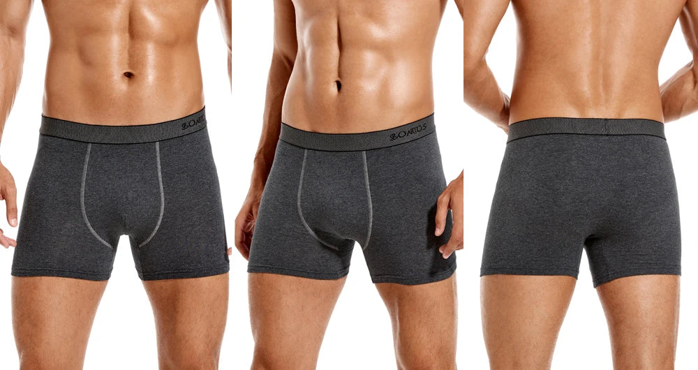 4pcs/pack Boxer Briefs Men's Panties Letter Man Underwear Solid Color Cotton Men Underpants Sexy Undrewear Shorts BONITOS Brand