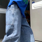 jeans Pants men Summer Short Jeans Big-pockets Breeches Hip Hop Streetwear Baggy Denim Shorts Casual Wide-leg Capris Pants