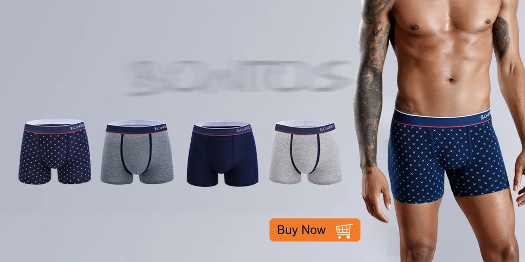 4pcs/pack Boxer Briefs Men's Panties Letter Man Underwear Solid Color Cotton Men Underpants Sexy Undrewear Shorts BONITOS Brand