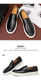 New 2025 Summer Men Casual Slip On Dress Shoes Black Brown British Style Platform Men Driving Loafers Shoes