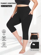 Women High Waist Plus Size 7/8 Yoga Leggings with Pockets Milk Silk Breathable Sport Women's pantss Base Leggings for Fitness