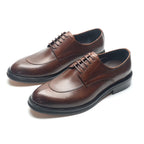 Luxury Handmade Wedding Party Men's Dress Shoes Cow Genuine Leather Lace-up Oxfords Derby Formal Business Social Male Footwear