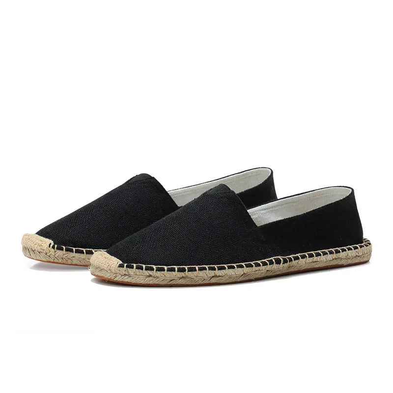2024 Spring summer Men Canvas Shoes Breathable Men Casual Shoes For Man Slip-On Cheap Hemp Shoes Men Footwear Flats