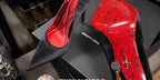 Red Bottom Metal Wand Sexy Sword Pointed Toe Thin Heel Evening Single High Heel Printed Bottom Comfortable Wear Ultra High Heels
