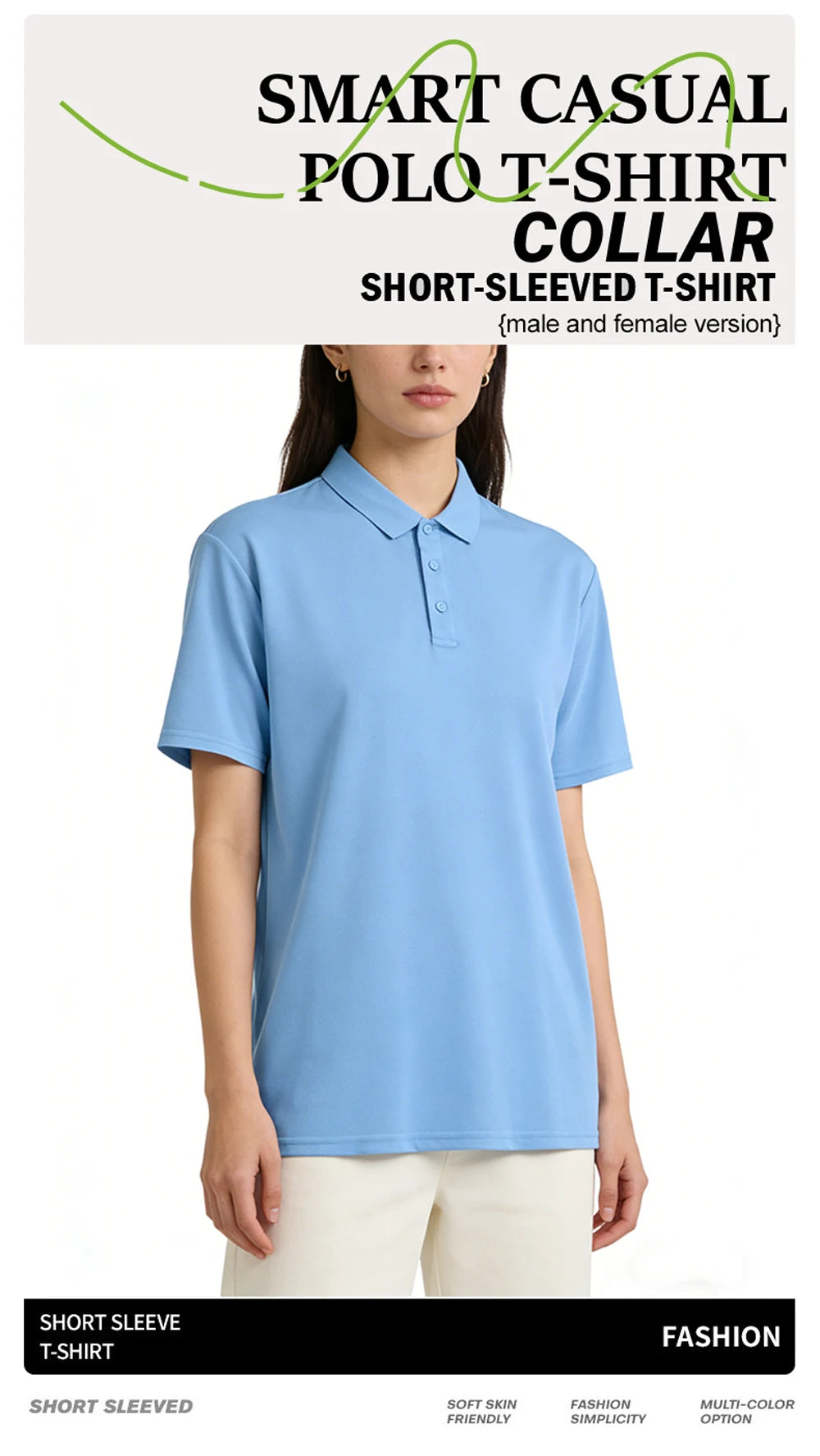Women Solid Color Polo Shirt Summer Casual Cool Feeling Antibacterial Tops Breathable Short-sleeved Lapel Slim Fit 2025 Clothes