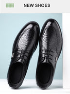 Men's Summer Breathable Leather Shoes Comfortable Soft Bottom Hollow Design Business Formal Derby Shoes British Style-SJ551-1