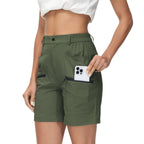 Women's Hiking Cargo Shorts Quick Dry Nylon Shorts Summer Travel Active Golf Shorts with 6 Pockets Water Resistant
