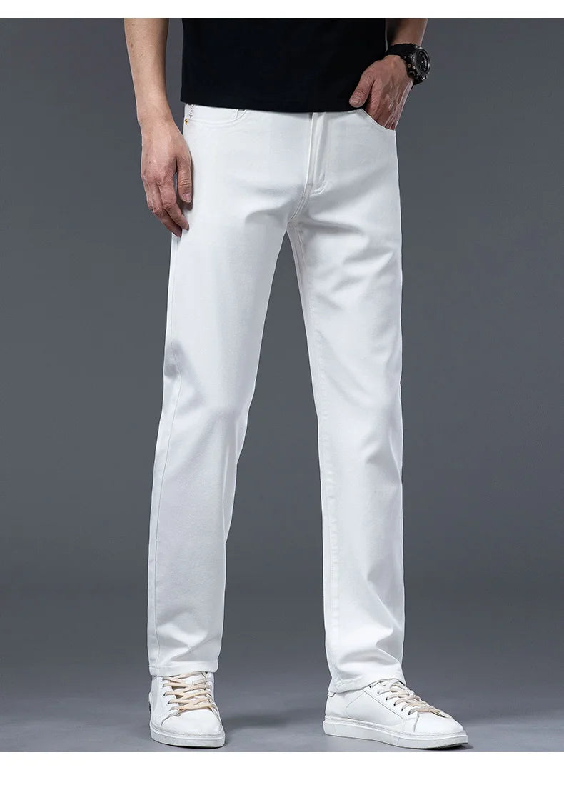 2026 Y2k Pants Men Thin Lyocell Spring Summer Classic Korean Youthful Vitality Men's  Jeans Lightweight Stretch Trousers
