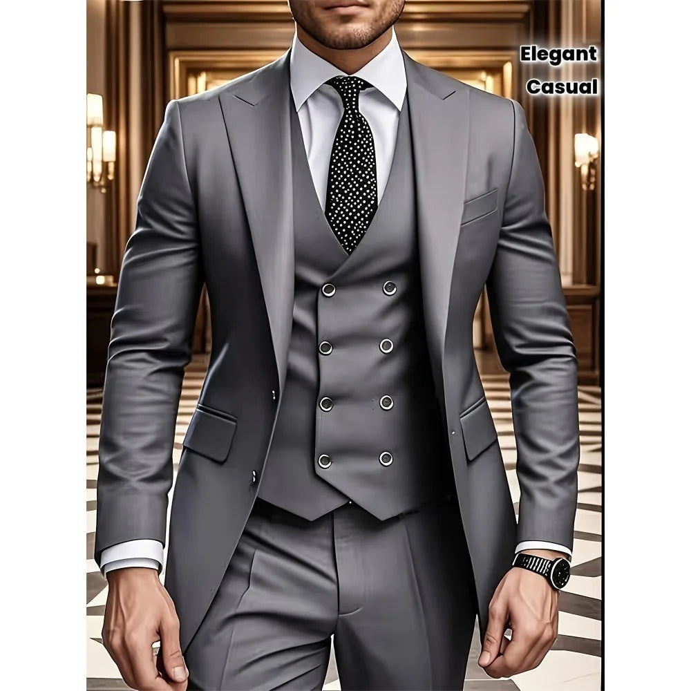 2026 Best Selling Formal Suit Single Breasted Business Outfit Four Seasons mens suits 3 piece