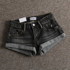 Low Waist Y2k Shorts Denim Slim Stretch Hip Sexy Super Short 2026 Summer Micro Mini Curled Booty Shorts