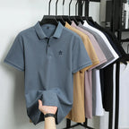 100% pure cotton summer new men's short sleeved polo shirt design high-end brand penguin embroidery business comfortable T-shirt