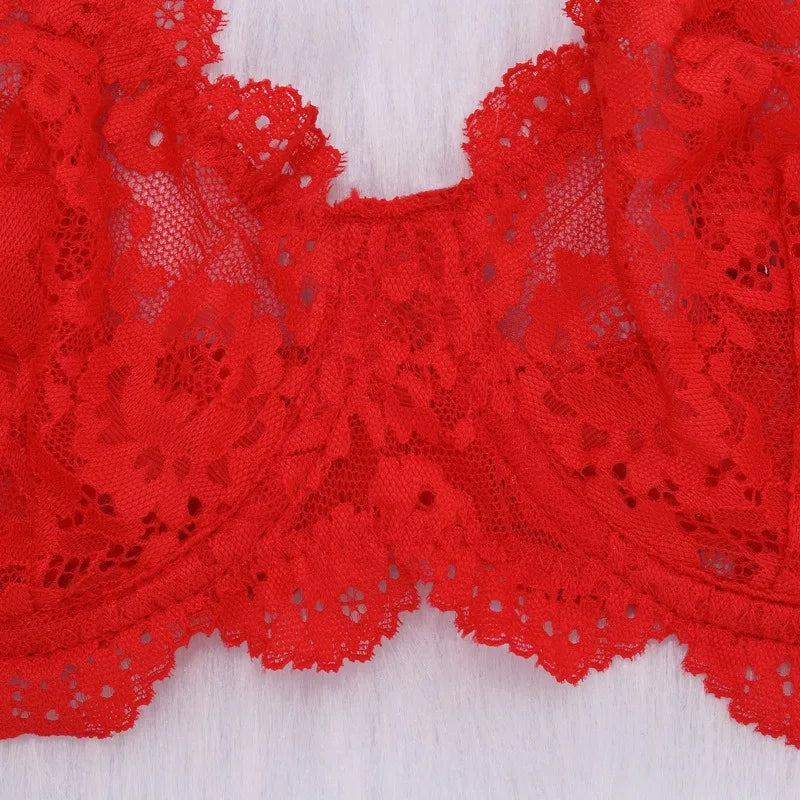 Tornova Sexy Lace Lingerie Suit for Women Mesh See-through Sexy Interesting Lingerie Two-Piece Ladies Body Shaping Underwear Set