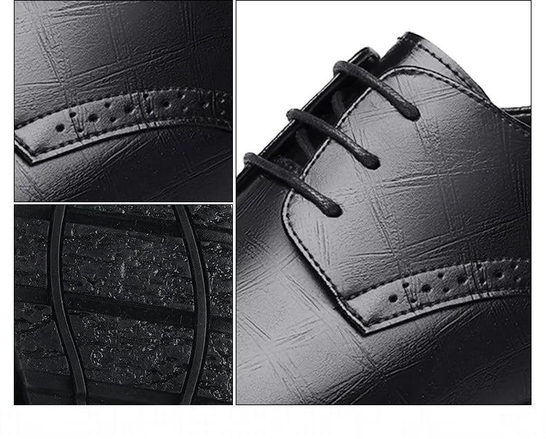 New Men Hollow Summer Platform High Heel 5/8/10 CM Height Growth Formal Men Derby Leather Shoes Man Wedding Dress Shoes Elevator