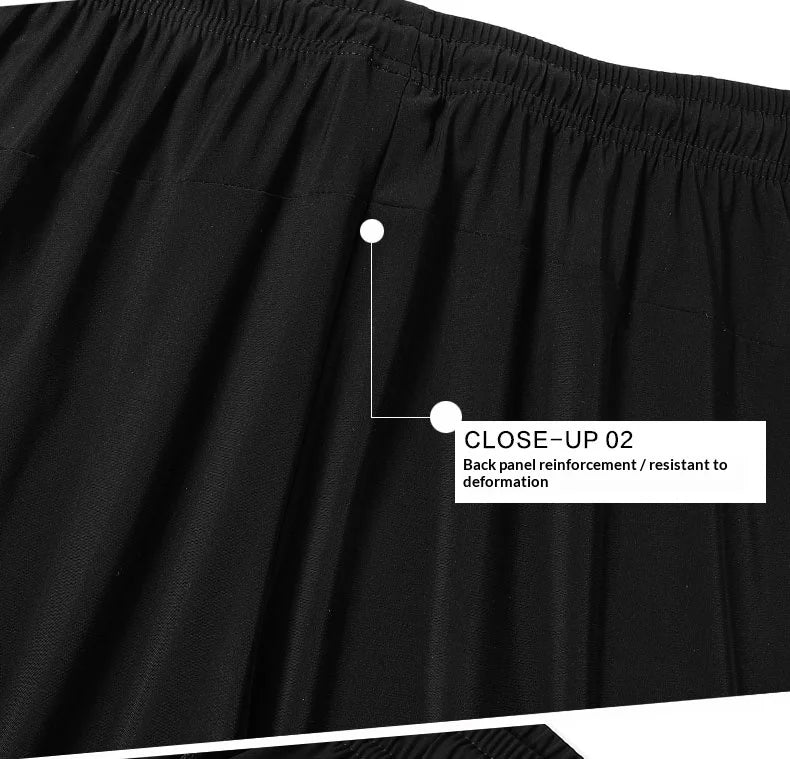 Men's Ice Silk Casual Pants Summer Quick Dry Lightweight Joggers with Zipper Pockets Elastic Waist Sports Trousers for Running F
