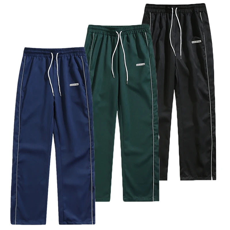 Men's Casual Sweatpants Solid Color Sports Pants Summer Autumn Lightweight Cargo Trousers High Street Loose Straight Trousers