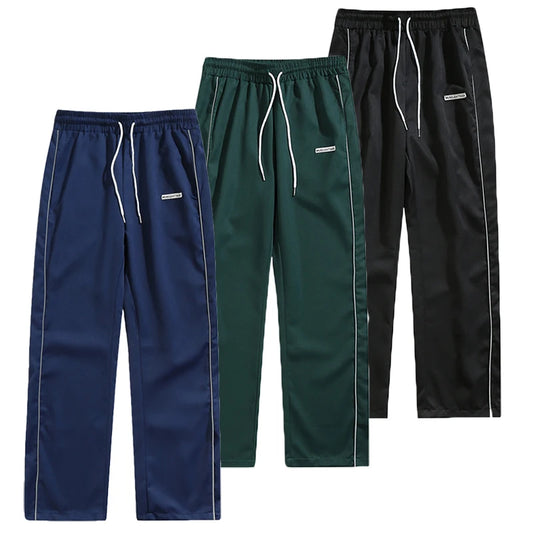 Men's Casual Sweatpants Solid Color Sports Pants Summer Autumn Lightweight Cargo Trousers High Street Loose Straight Trousers