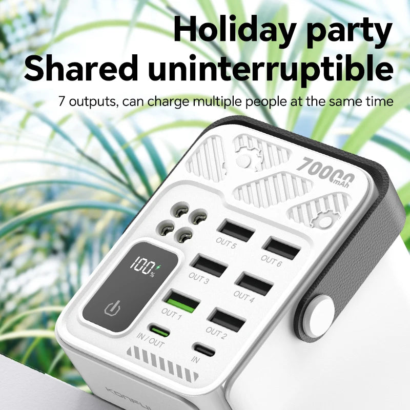 70000mAh Power Bank  With 30W PD 22.5W QC Quick Charging Powerbank Support FCP AFC VOOC 22.5 Portable PoverBank For Oppo Oneplus