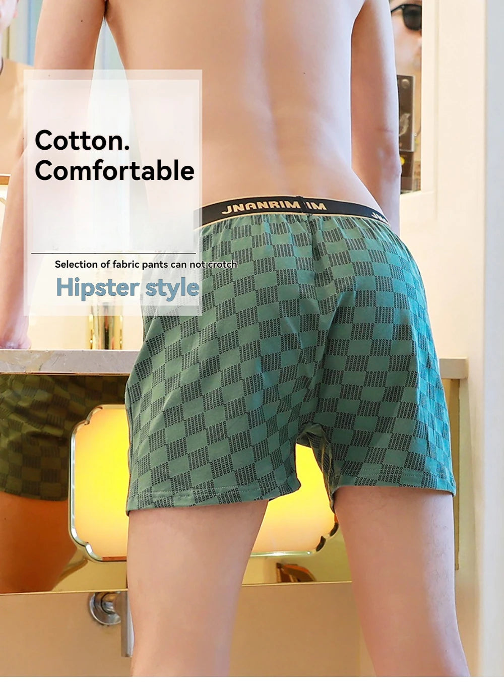 3PCS/Pack 95% Cotton Soft Plaid Alo Boxers Hombre Loose Breathable Hygroscopic Mens Shorts Sport High Elastic Waist Underwear