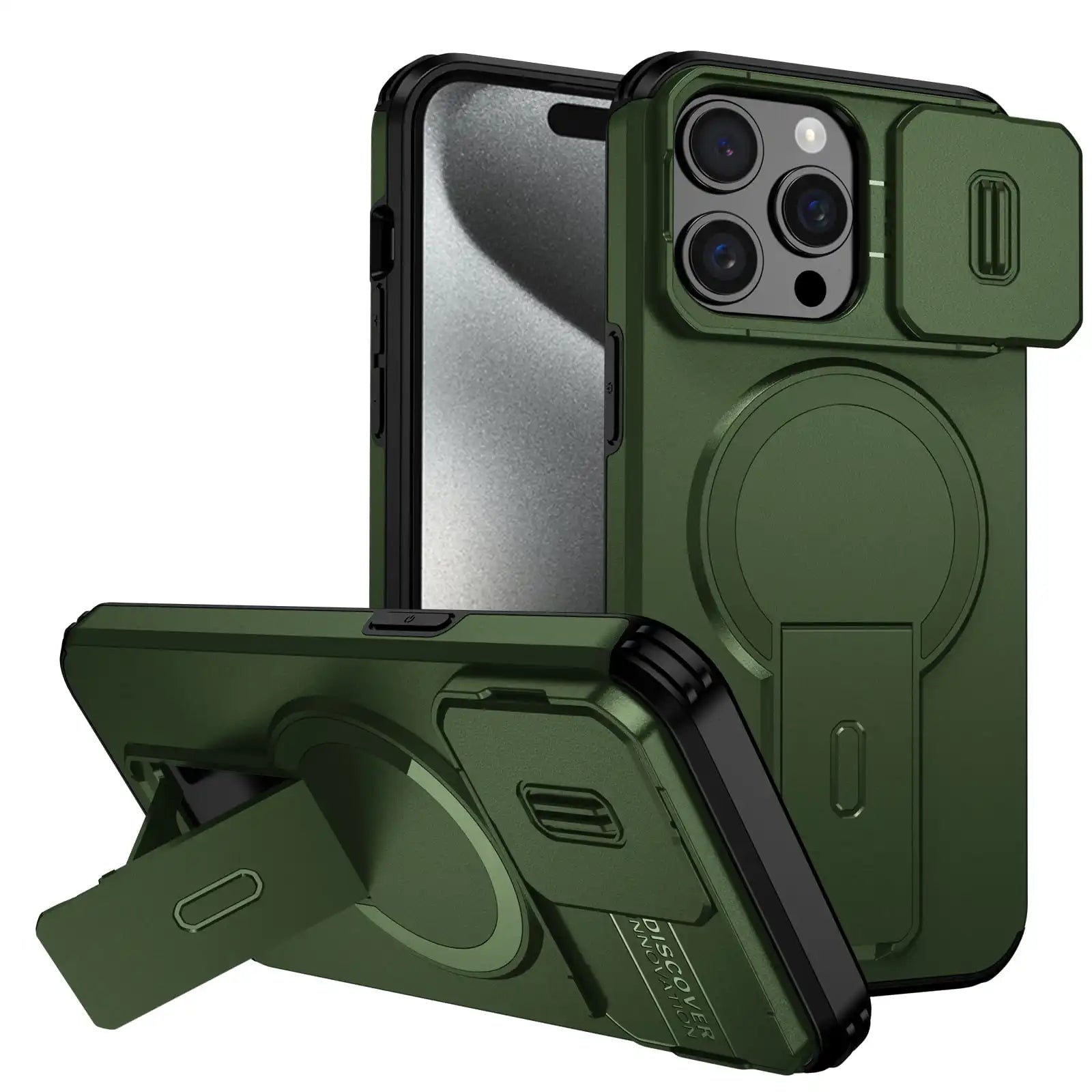 Wefor for iPhone 15/14/13/12/11 Pro Max 15 Plus Case with Camera Control Cover and Adjustable Kickstand,Compatible with Magnetic
