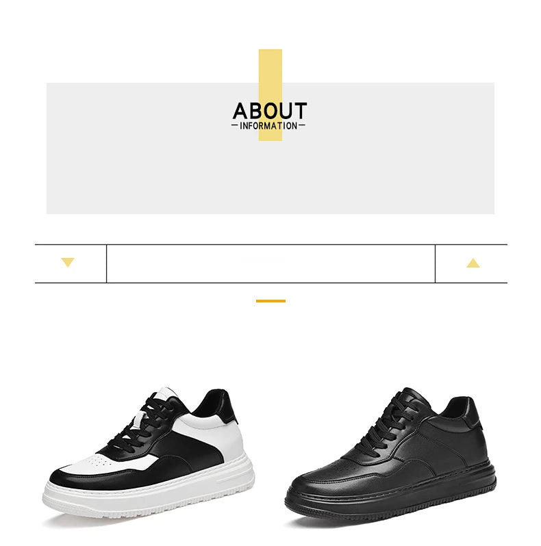 Men Genuine Leather Height Increasing Elevator Shoes Men non-slip BreathableElevator shoes Man Sneakers Comfortable Casual Shoes