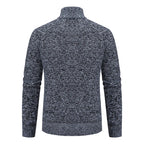 Autumn And Winter New Jersey Men's Casual Sports Coat Solid Color Stand Collar Wweater Grab Fleece Warm Zipper Cardigan